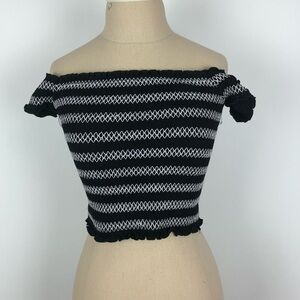 Hippie Love Black and White Crop Top